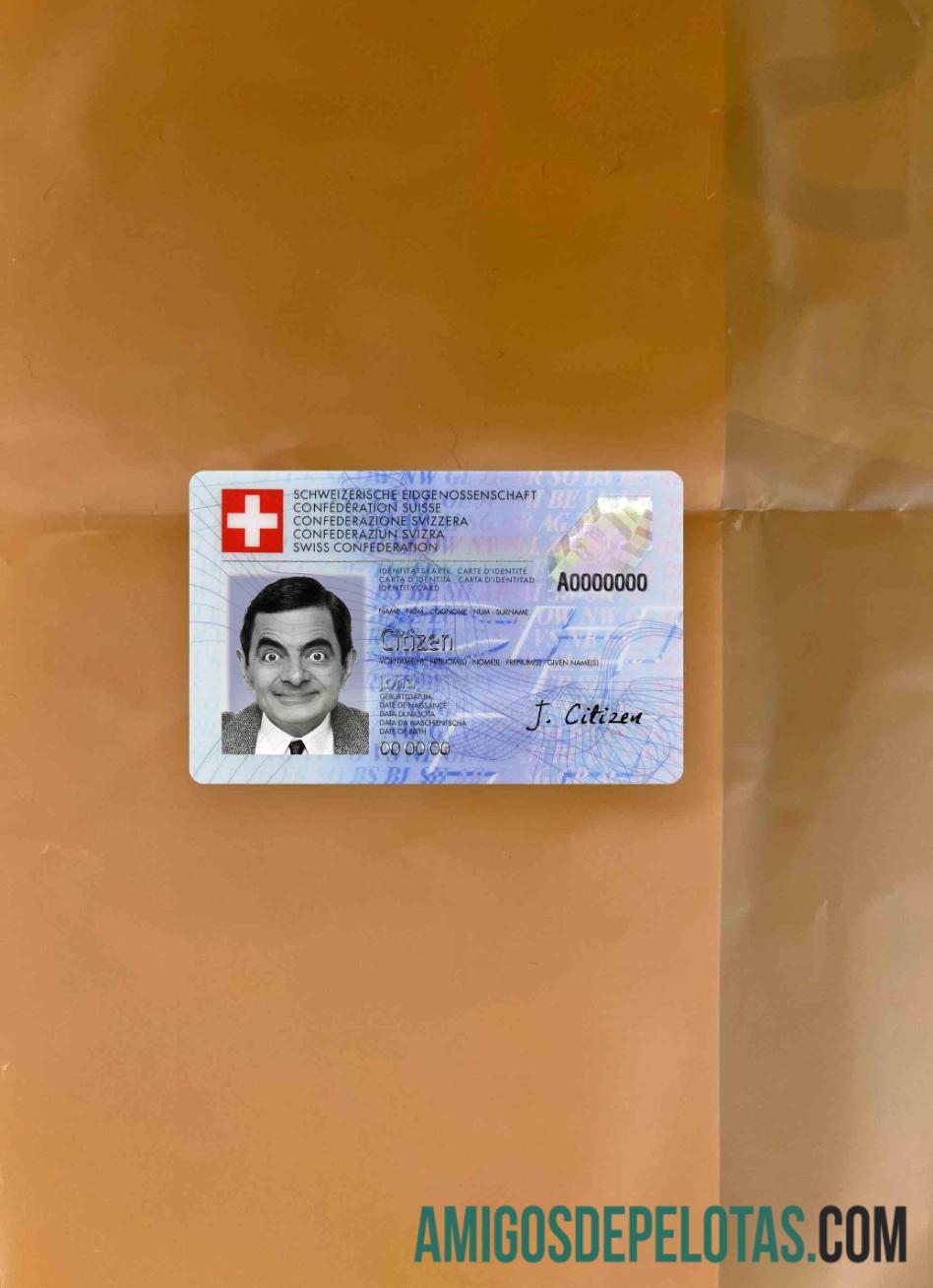 Switzerland ID olhar de foto frente exemplo